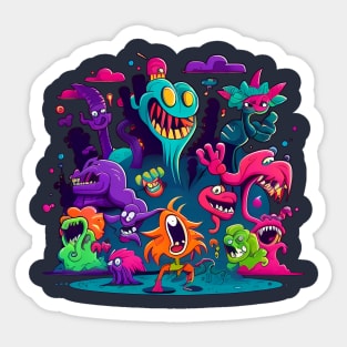 The nostaligic monsters come out to play! Sticker